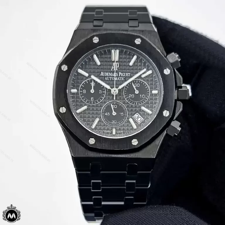 ساعت ای پی سه موتوره مشکی مردانه Audemars Piguet Royal Oak RO9862G