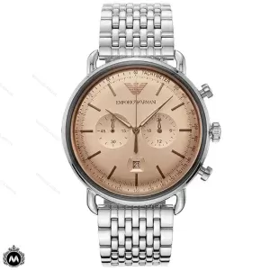 ساعت امپریو ارمانی مردانه بند استیل شیشه شامپاینی Emporio Armani AR11239