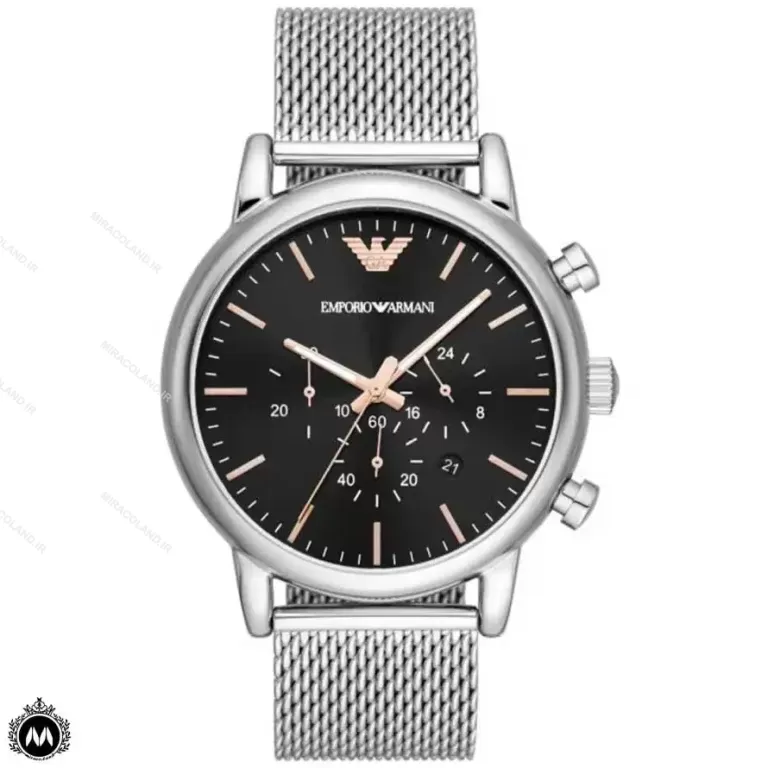 ساعت مچی مردانه امپریو ارمانی بند حصیری نقره ای Emporio Armani AR11429