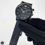 ساعت مچی امپریو آرمانی مردانه بند چرم مشکی Emporio Armani AR1918