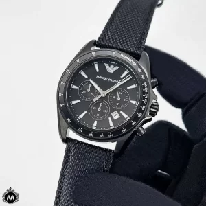 ساعت امپریو آرمانی مردانه بند جیر مشکی Emporio Armani AR6131