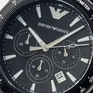 ساعت امپریو آرمانی مردانه بند جیر مشکی Emporio Armani AR6131