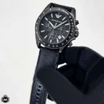 ساعت امپریو آرمانی مردانه بند جیر مشکی Emporio Armani AR6131