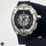 ساعت مردانه هابلوت فضایی نقره ای Hublot Sang Bleu III H75956G