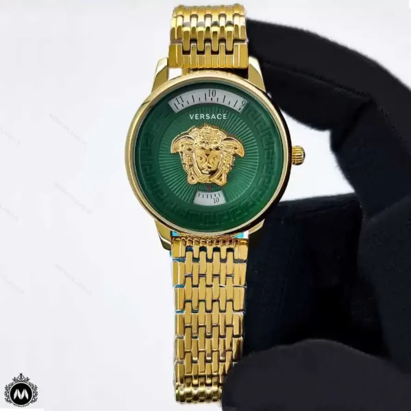 ساعت ورساچه زنانه کنتوری طلایی صفحه سبز Versace V6057L