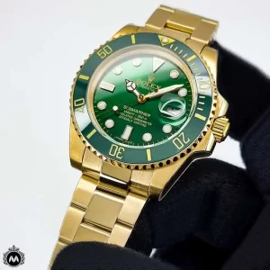 ساعت رولکس سابمرینر اتوماتیک طلایی صفحه سبز Rolex Submariner R7392G