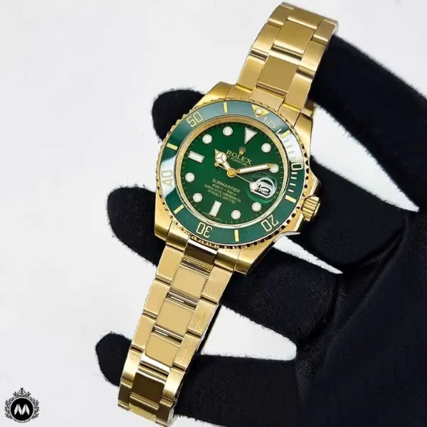 ساعت رولکس سابمرینر اتوماتیک طلایی صفحه سبز Rolex Submariner R7392G