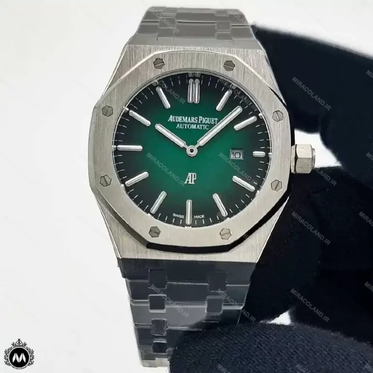 ساعت مچی ای پی مردانه نقره ای صفحه سبز Audemars Piguet Royal Oak RO2039