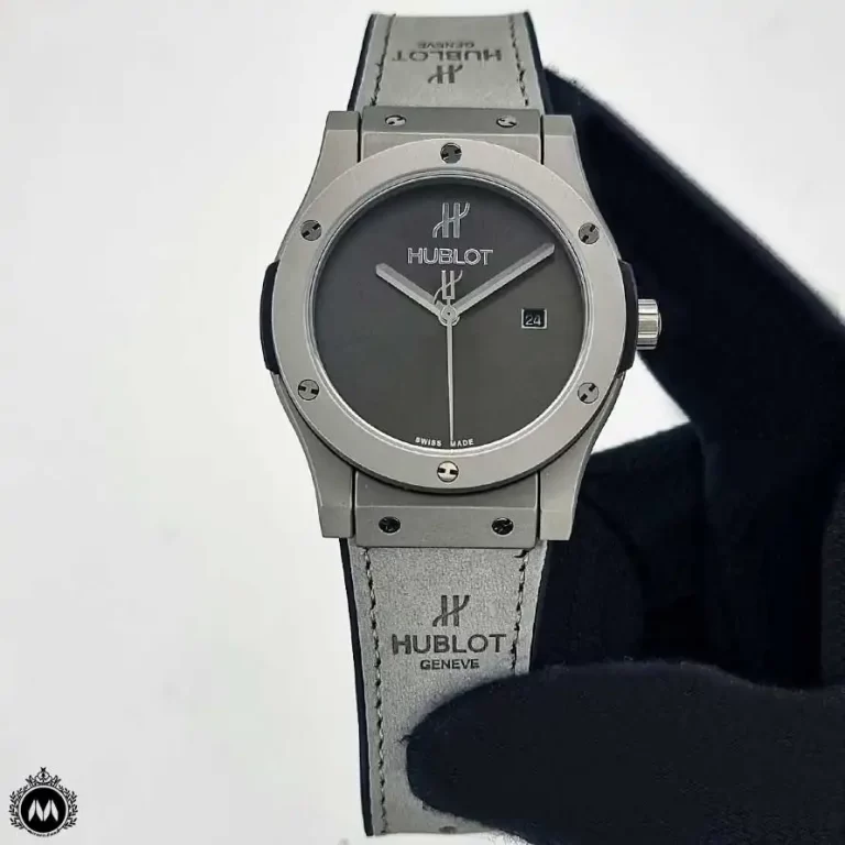 ساعت هابلوت مردانه اتوماتیک صفحه خلوت طوسی Hublot Big Bang H7055G