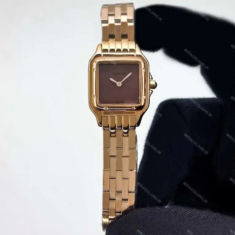 ساعت کارتیر دخترانه رزگلد صفحه شکلاتی Cartier Panthere CP1024L