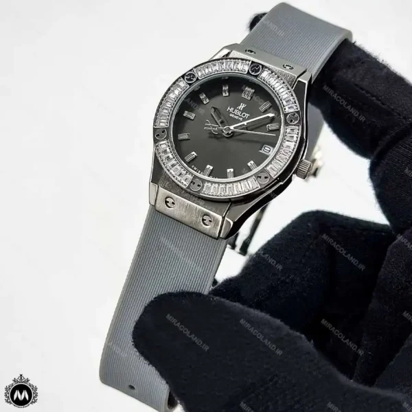 ساعت هابلوت زنانه دور نگین طوسی Hublot BigBang H4578L