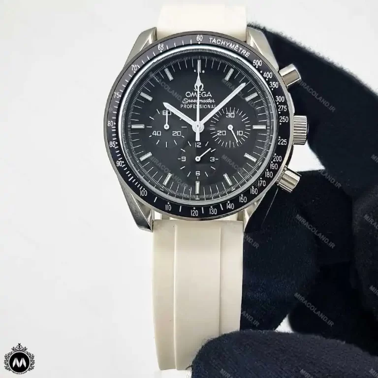 ساعت امگا مردانه مدل اسپید مستر بند سفید Omega Speedmaster S20100