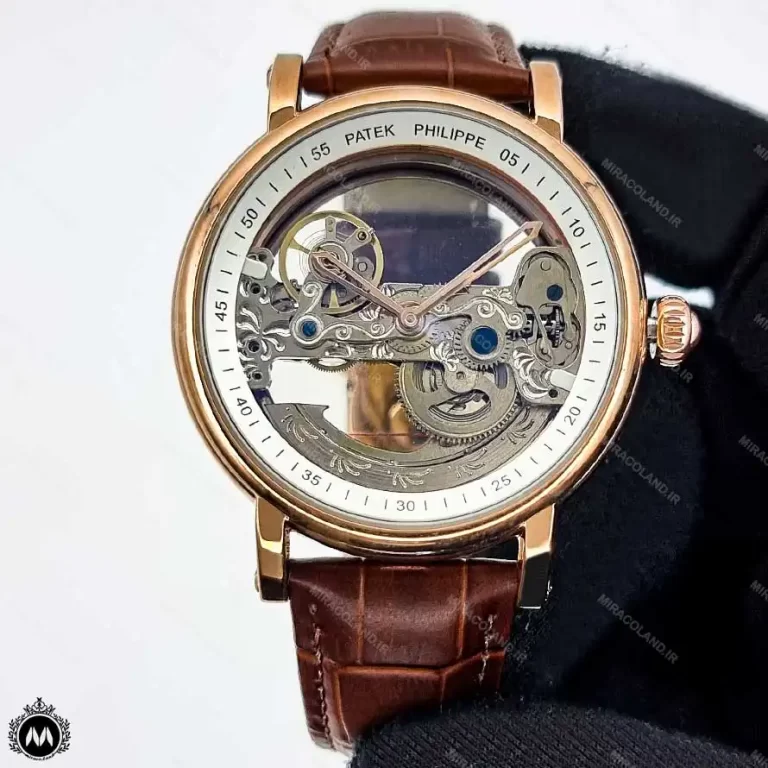 ساعت پتک فیلیپ بند چرم قلب باز Patek Philippe U990