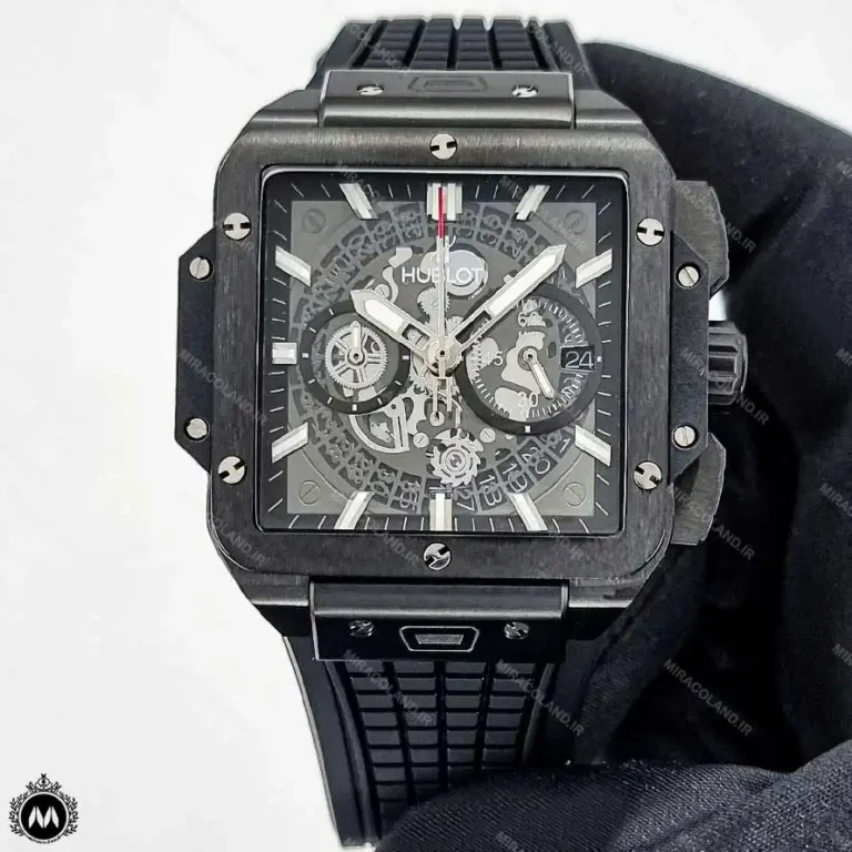 ساعت هابلوت مردانه مربعی مشکی Hublot Square Bang HS898G