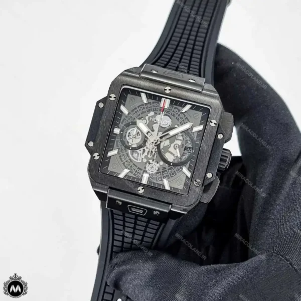 ساعت هابلوت مردانه مربعی مشکی Hublot Square Bang HS898G