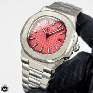 ساعت مردانه پتک فیلیپ ناتیلوس صفحه قرمز 90715 Patek Philippe Nautilus