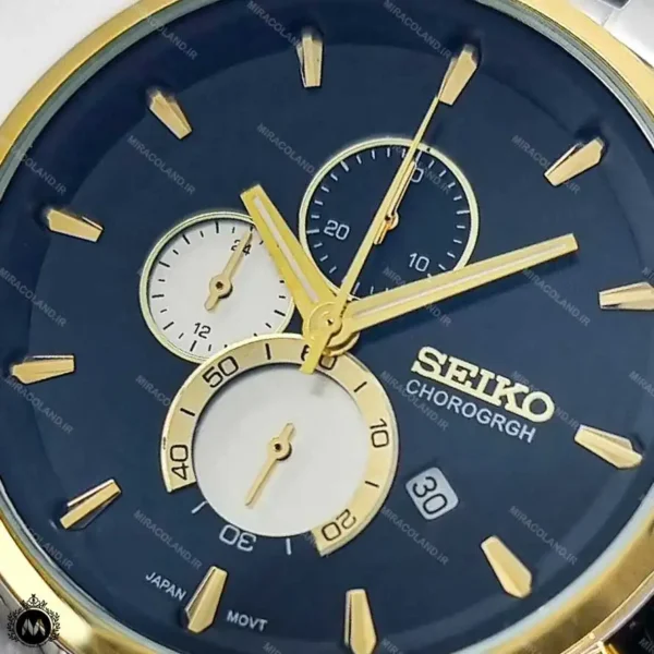 ساعت ست مردانه زنانه سیکو صفحه مشکی SEIKO CHOROGRGH S2057GL