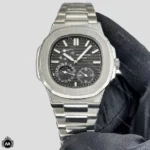 ساعت مردانه پتک فیلیپ ناتیلوس پاور گیج صفحه طوسی 66420 Patek Philippe Nautilus