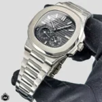 ساعت مردانه پتک فیلیپ ناتیلوس پاور گیج صفحه طوسی 66420 Patek Philippe Nautilus