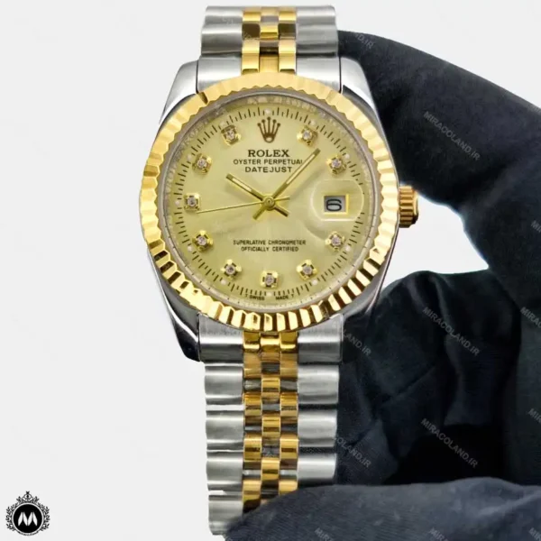 ساعت مچی زنانه مردانه رولکس صفحه طلایی Rolex Datejust RX6783GL