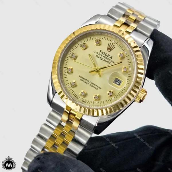 ساعت مچی زنانه مردانه رولکس صفحه طلایی Rolex Datejust RX6783GL