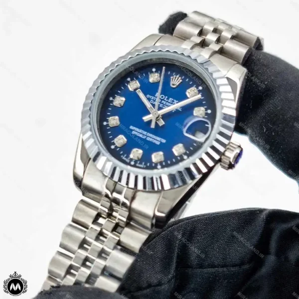 ساعت رولکس زنانه نقره ای صفحه آبی Rolex Datejust RX7057G