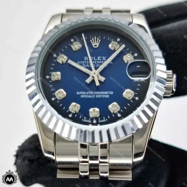 ساعت رولکس زنانه نقره ای صفحه آبی Rolex Datejust RX7057G