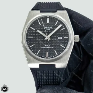 ساعت مردانه تیسوت پی آر ایکس بند رابر مشکی TISSOT PRX TP4753RG