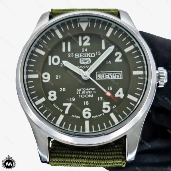 ساعت مردانه سیکو بند برزنتی SEIKO 5