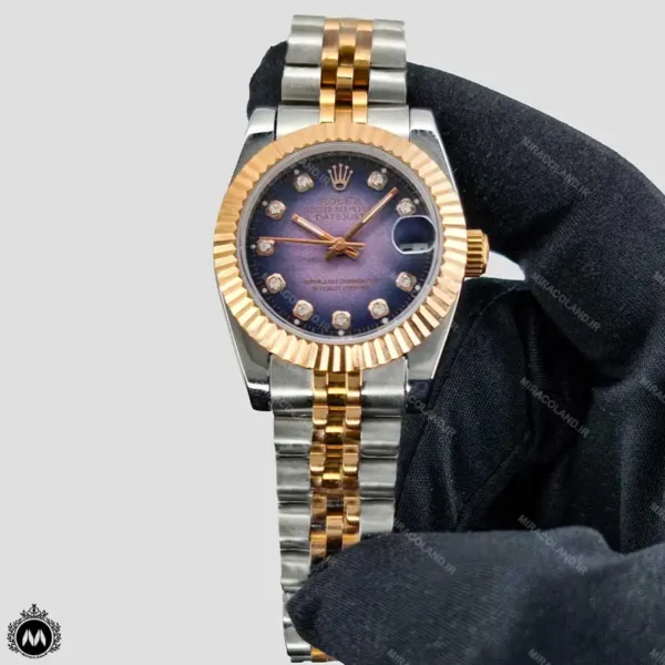 ساعت رولکس زنانه رزگلد صفحه بنفش Rolex Datejust RXS471