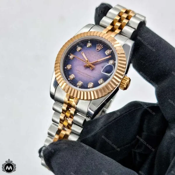 ساعت رولکس زنانه رزگلد صفحه بنفش Rolex Datejust RXS471