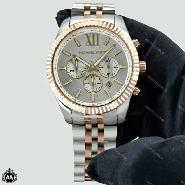 ساعت مچی مردانه مایکل کورس بند فلزی صفحه سیلور Michael Kors MK2357G