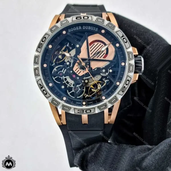 ساعت مردانه راجر دابیوس اسکلتون بند سیلیکن Roger Dubuis RD315