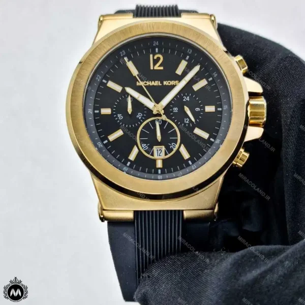 ساعت مچی پسرانه مایکل کورس بند سیلیکنی طلایی Michael Kors MK2352G