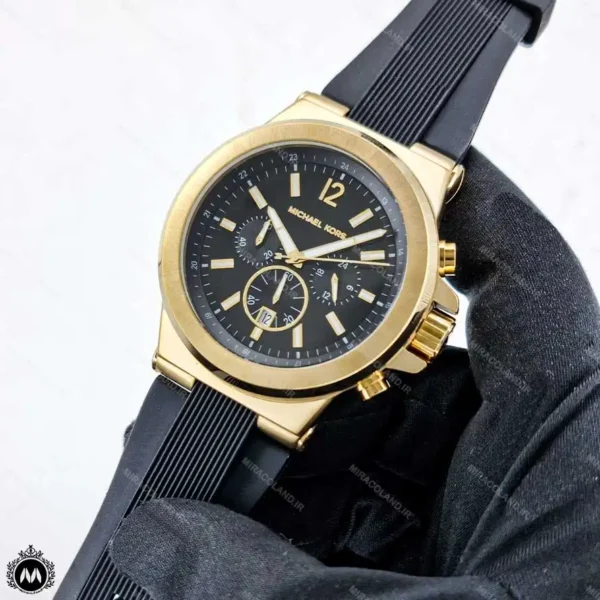 ساعت مچی پسرانه مایکل کورس بند سیلیکنی طلایی Michael Kors MK2352G