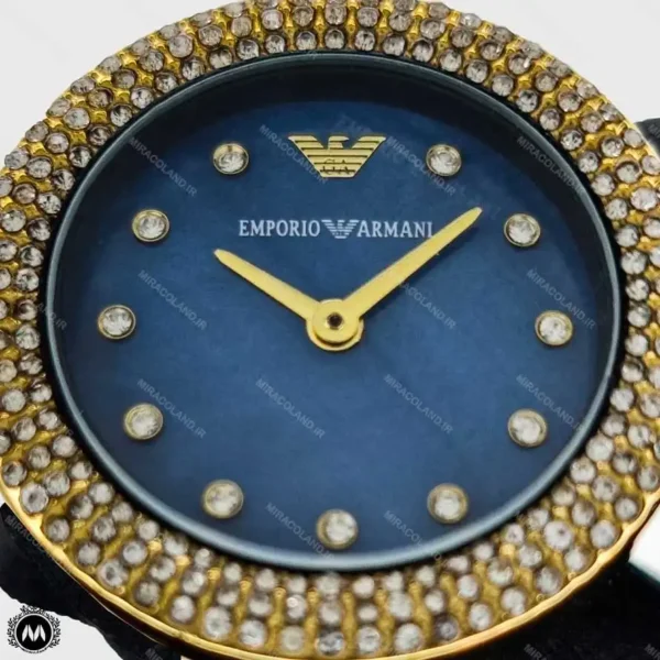 ساعت زنانه امپریو آرمانی کلاسیک طلایی صفحه آبی Emporio Armani AR3091