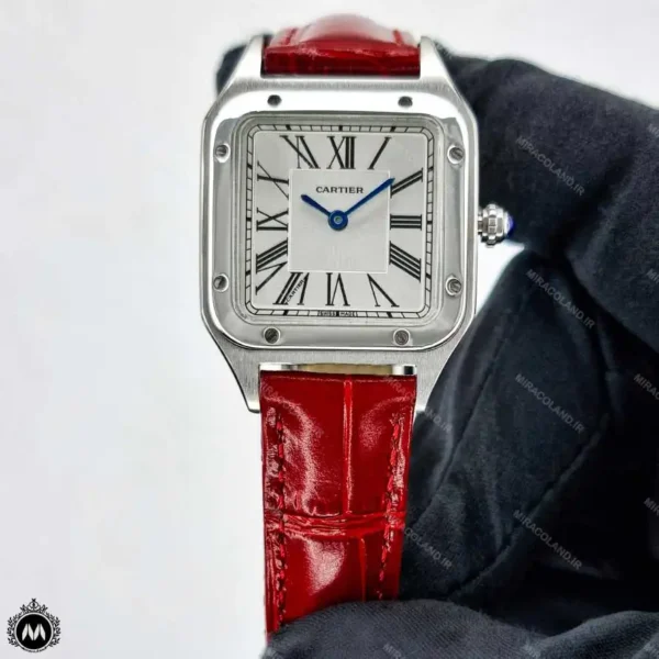 ساعت مچی زنانه کارتیه دومونت قرمز Cartier Santos Dumont 3120L