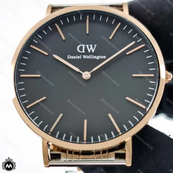 ساعت مچی مردانه دنیل ولینگتون کلاسیک رزگلد سیلور موتور باتری خور Daniel Wellington DW2986G