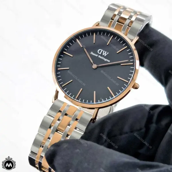 ساعت مچی مردانه دنیل ولینگتون کلاسیک رزگلد سیلور موتور باتری خور Daniel Wellington DW2986G