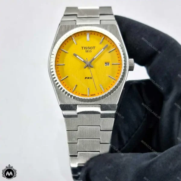 ساعت مچی مردانه تیسوت پی آر ایکس صفحه زرد TISSOT PRX TP4757G