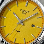 ساعت مچی مردانه تیسوت پی آر ایکس صفحه زرد TISSOT PRX TP4757G