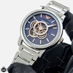 ساعت مچی مردانه امپریو ارمانی موتور اتوماتیک صفحه اسکلتون آبی Emporio Armani AR60036