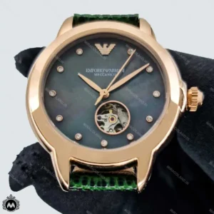 ساعت زنانه امپریو ارمانی رزگلد موتور اتوماتیک بند چرم Emporio Armani AR60073