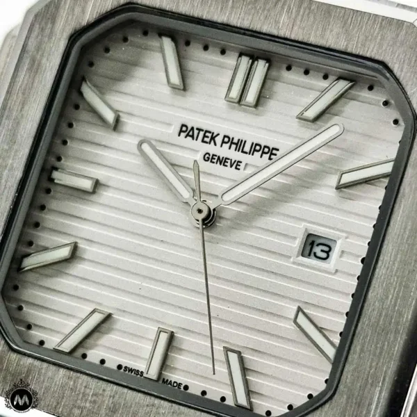 ساعت مچی مردانه پتک فیلیپ مدل کوبیتوس صفحه نقره ای Patek Philippe Cubitus C9046G