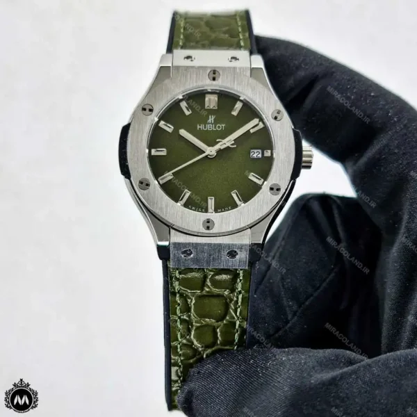 ساعت مچی زنانه هابلوت موتور کوارتز بند طرح پوست ماری Hublot BigBang H45877L