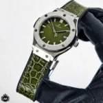 ساعت مچی زنانه هابلوت موتور کوارتز بند طرح پوست ماری Hublot BigBang H45877L