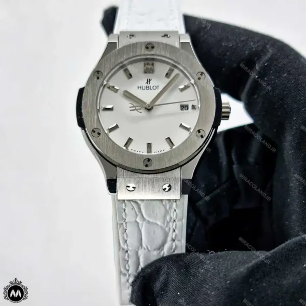 ساعت مچی زنانه هابلوت موتور کوارتز بند طرح پوست ماری Hublot BigBang H45877L