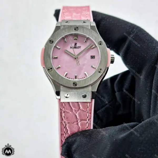 ساعت مچی زنانه هابلوت موتور کوارتز بند طرح پوست ماری Hublot BigBang H45877L