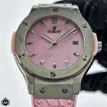 ساعت مچی زنانه هابلوت موتور کوارتز بند طرح پوست ماری Hublot BigBang H45877L