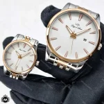 ساعت مچی ست مردانه زنانه لویجی دی انا کلاسیک رزگلد نقره ای موتور کوارتز LDA 2558